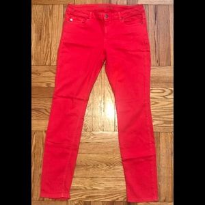 MICHAEL KORS MID-RISE SKINNY LEG RED JEANS. S: 8